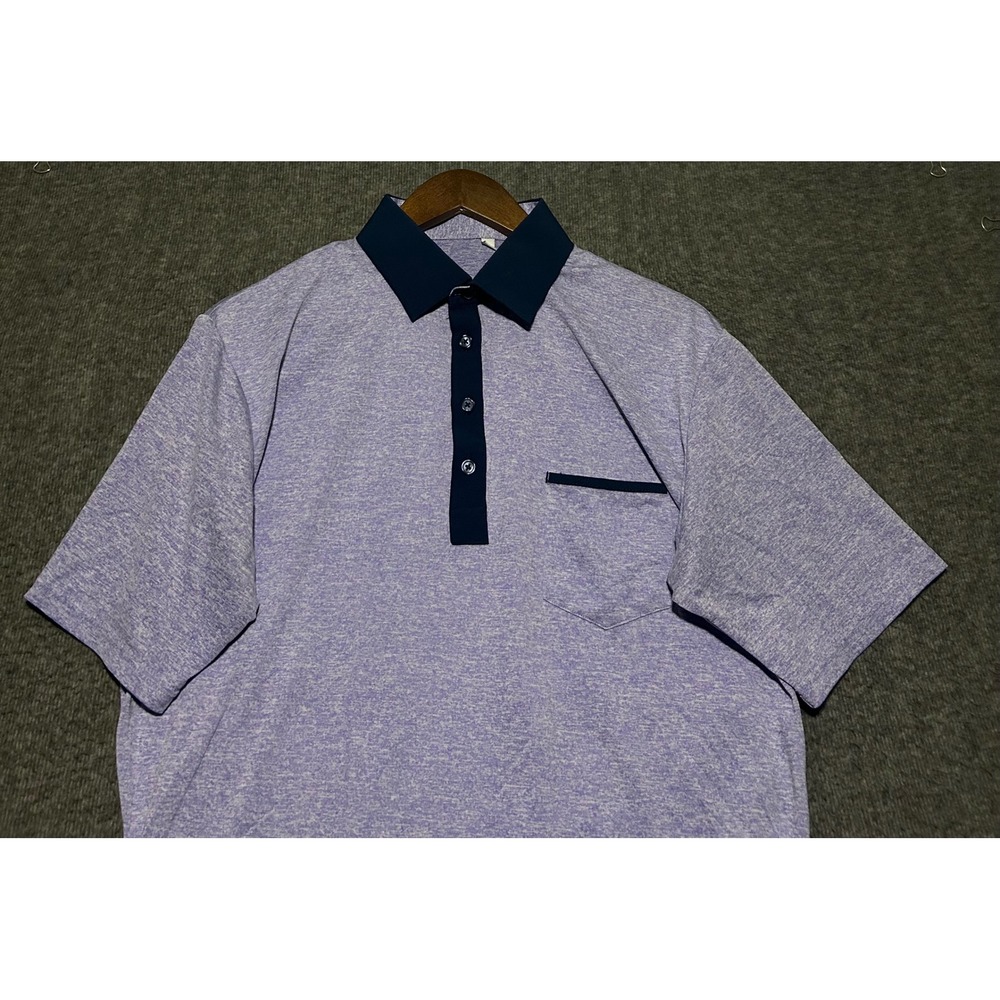 State and liberty polo shirt short sleeve purple performance Large office